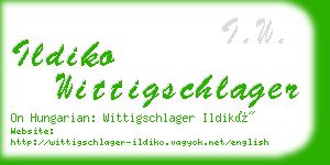 ildiko wittigschlager business card